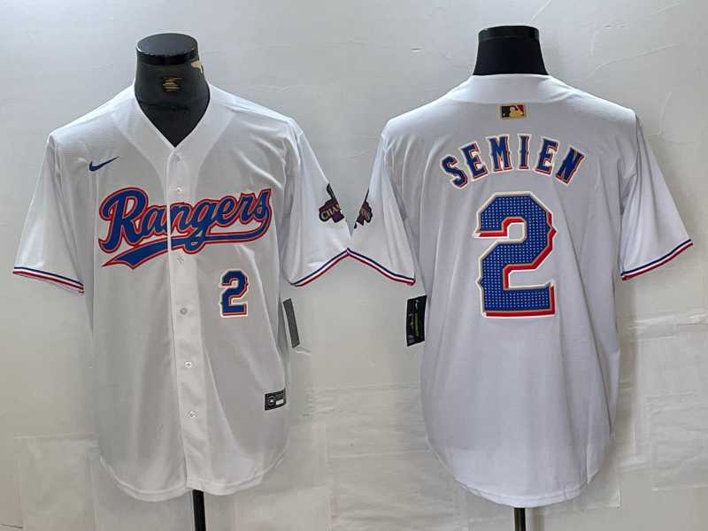 Men's Texas Rangers #2 Marcus Semien Number White 2023 World Series Champions Cool Base Jersey,We sell and wholesale Men's Texas Rangers #2 Marcus Semien Number White 2023 World Series Champions Cool Base Jersey on line form chian!